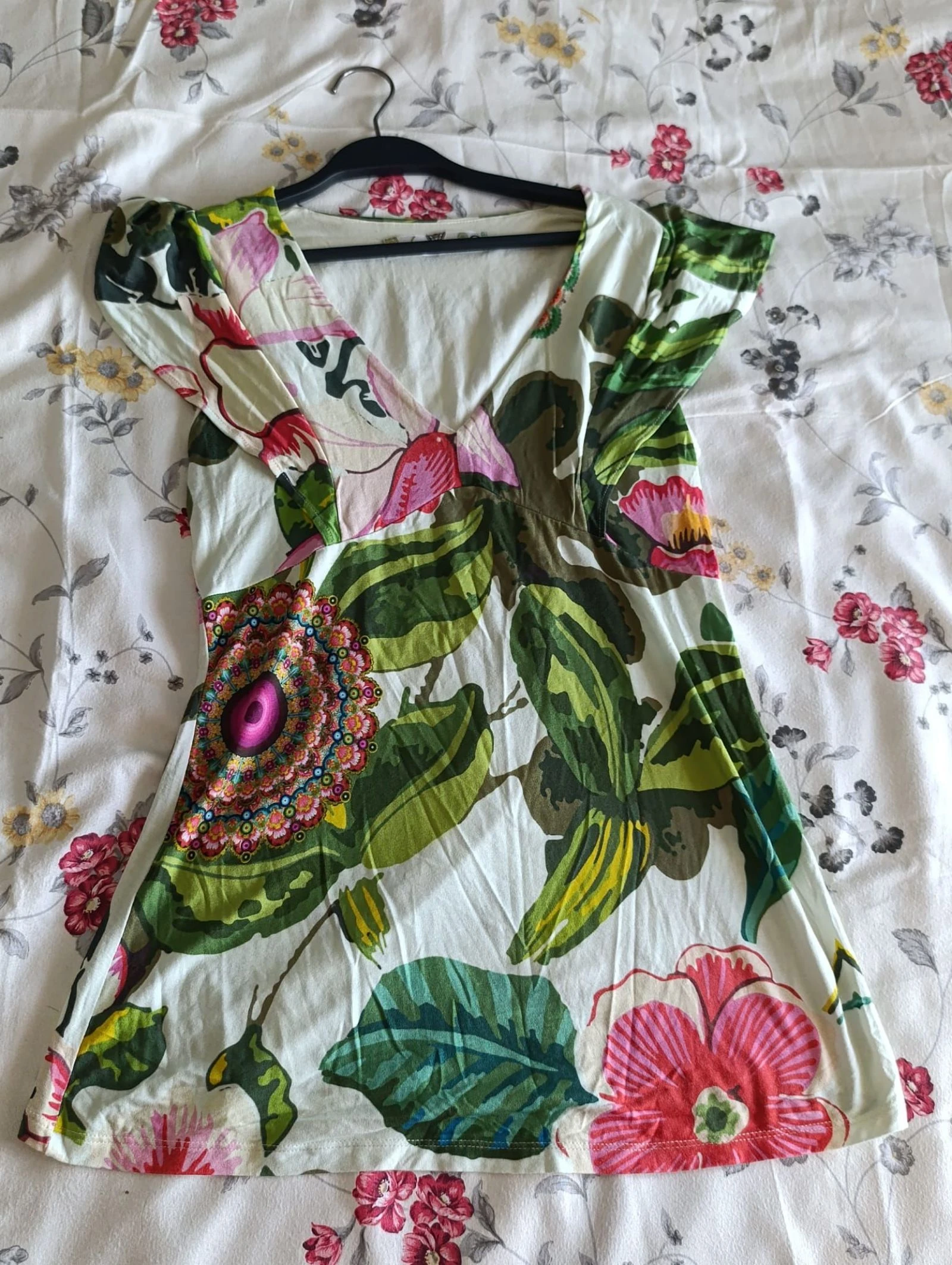 Top Desigual floral de viscose tamanho G – photo 3